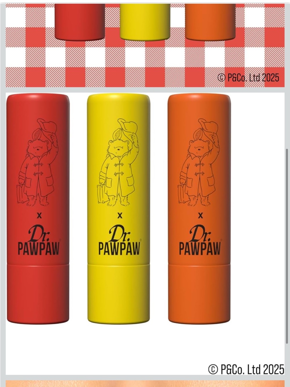 Dr. PAWPAW Paddington Picnic Treats Lip Balm Set - Red, Yellow, Orange - Picture 4 of 7